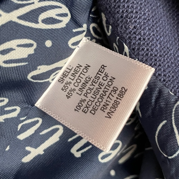 EUC Liberty of London Libertine for Target Linen Blend Navy Blazer Size Medium - Picture 3 of 6